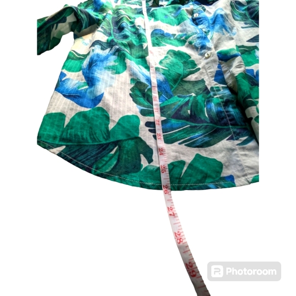 Women's Button Down Blouse/Top. Blue, Green and White. Size 18p. Alia Petite. - Picture 4 of 8